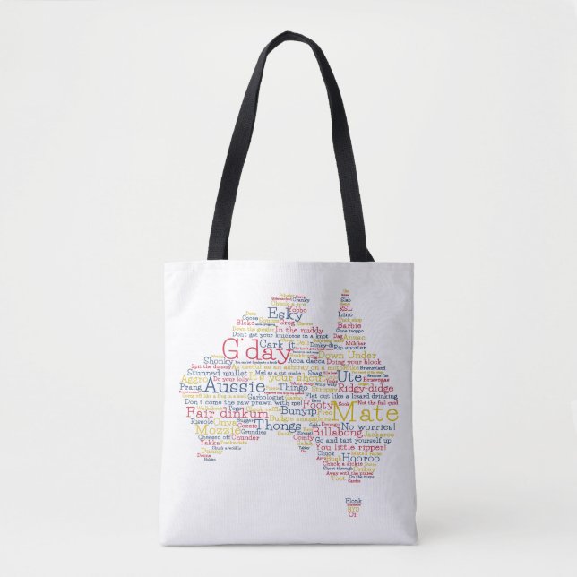 Tote Bag Busfire Special Edition Aussie Slang Map (Devant)