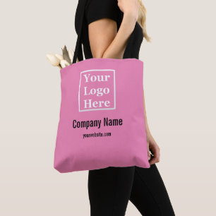 Tote Bag Business Pink and Black Text Votre Modèle de logo