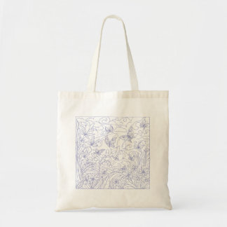 Tote Bag Butterfly Garden Blue