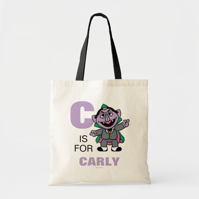 Tote Bag C est pour Count von Count | Ajouter Votre Nom (Devant)