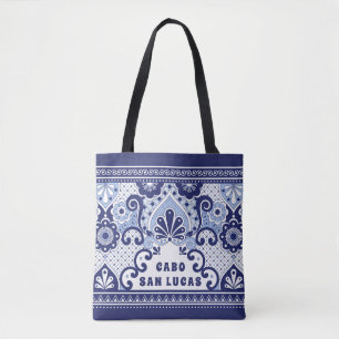 Tote Bag Cabo San Lucas Bleu & Blanc Carrelage Talavera Mex