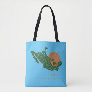 Tote Bag Cabo San Lucas Mexique Carte de la marine Mariage 
