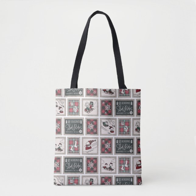 Tote Bag cacahuètes | Ancien Motif de traîneau (Devant)