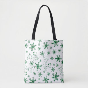 Tote Bag cacahuètes   Christmas Snoopy Let It Snow Motif