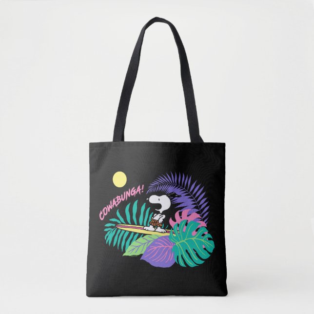 Tote Bag cacahuètes | Cowabunga Snoopy (Devant)