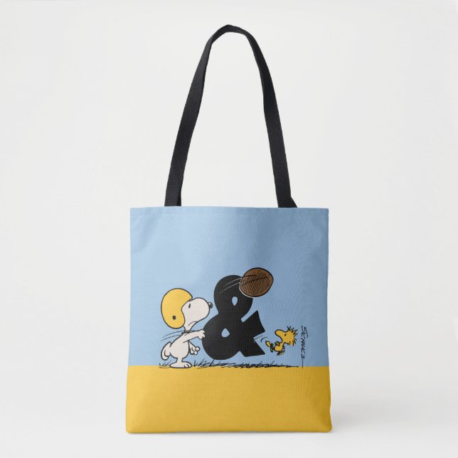 Tote Bag cacahuètes | Football Snoopy & Woodstock (Devant)