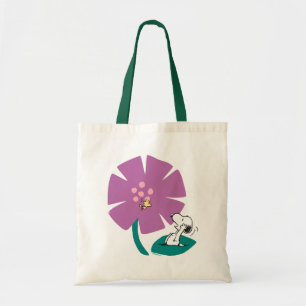 Tote Bag cacahuètes   Illustration de la nature Fleur pourp