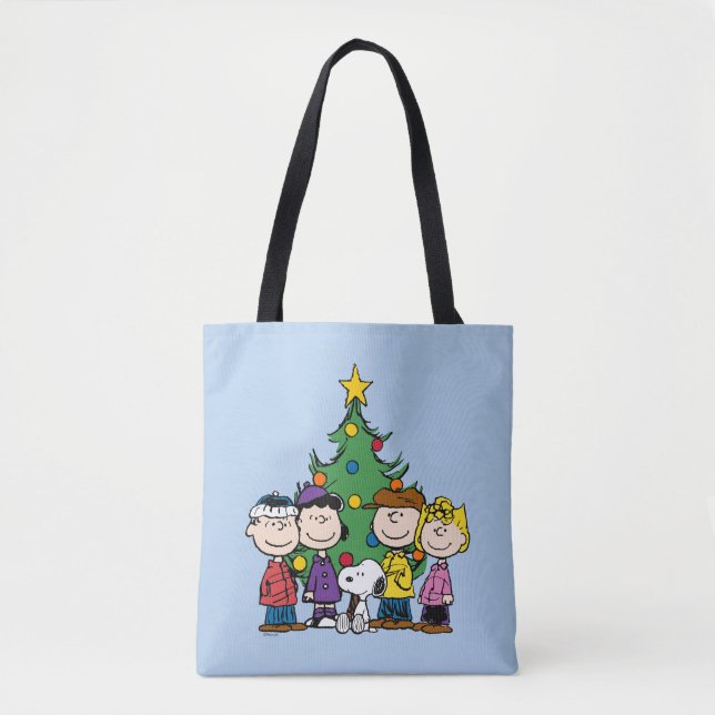 Tote Bag cacahuètes | La Bande autour de l'arbre de Noël (Devant)