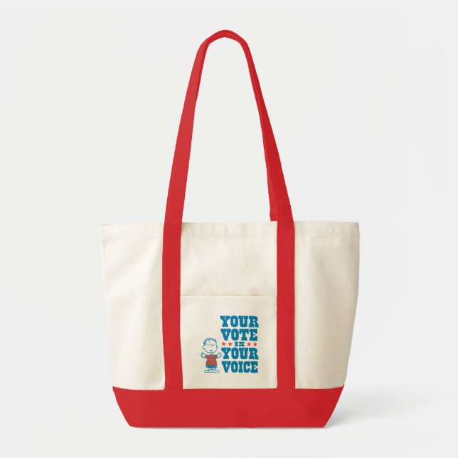 Tote Bag cacahuètes | Linus - Votre vote est votre choix (Devant)