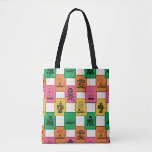 Tote Bag cacahuètes   Motif Colorblock amusant