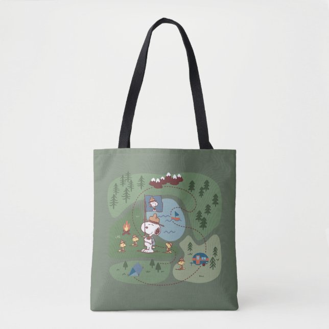 Tote Bag cacahuètes | Niché dans le camping des montagnes (Devant)
