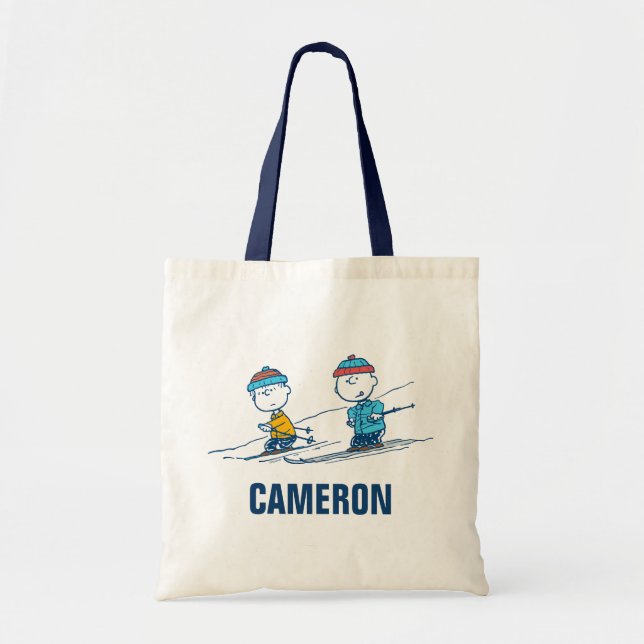 Tote Bag cacahuètes | Ski d'hiver Motif des pistes (Devant)