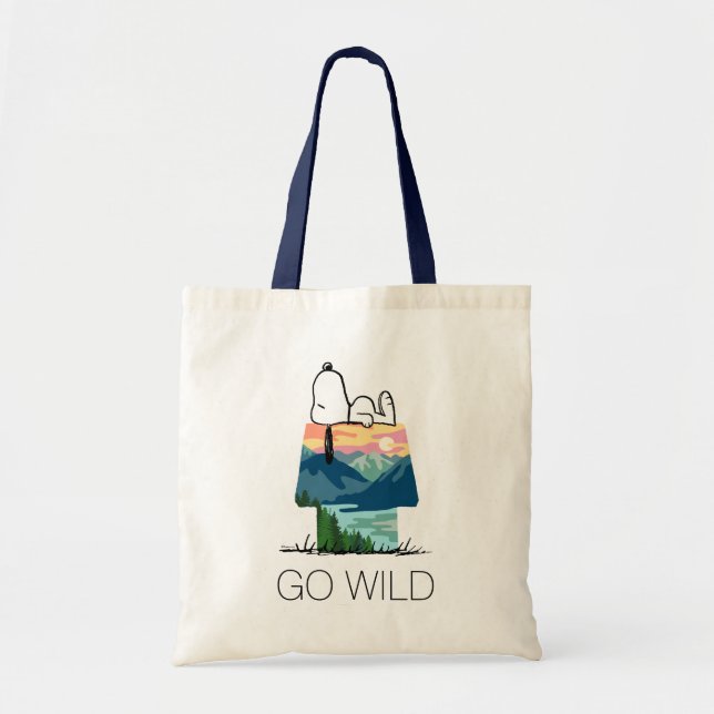 Tote Bag cacahuètes | Snoopy Dog House Sunrise (Devant)