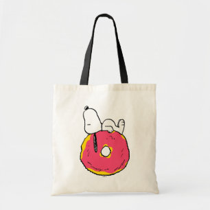 Tote Bag cacahuètes   Snoopy Donut rose