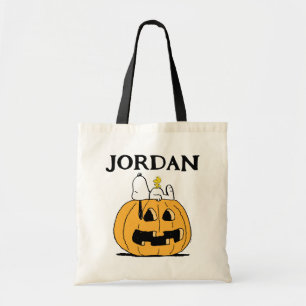 Tote Bag cacahuètes   Snoopy et Woodstock Jack-O-Lantern