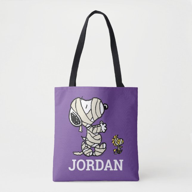 Tote Bag cacahuètes | Snoopy et Woodstock Mummies (Devant)