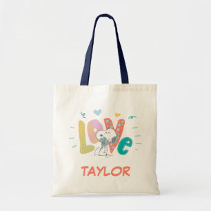 Tote Bag cacahuètes   Snoopy Flower Love