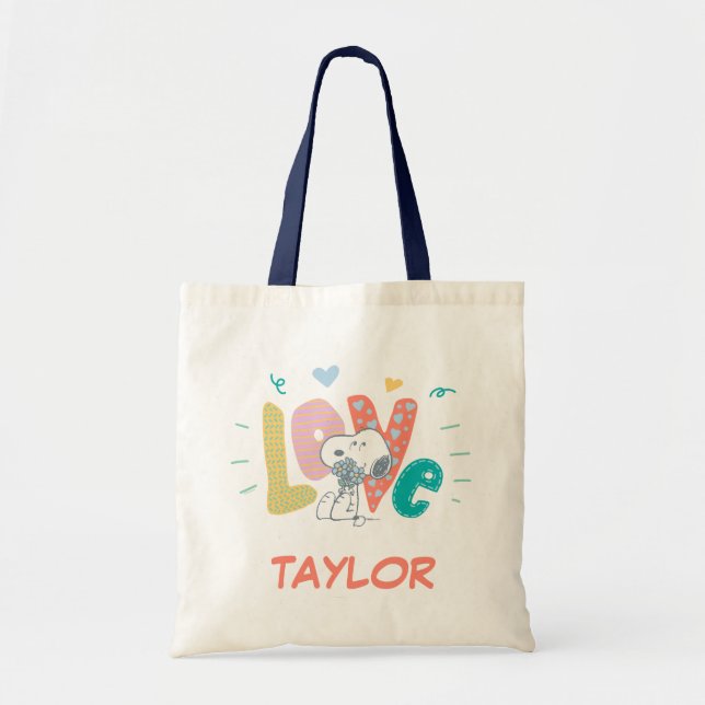 Tote Bag cacahuètes | Snoopy Flower Love (Devant)