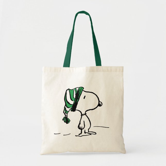 Tote Bag cacahuètes | Snoopy Green Casquette de neige (Devant)