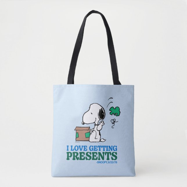 Tote Bag cacahuètes | Snoopy I Love Obtenir des présentatio (Devant)