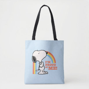 Tote Bag cacahuètes   Snoopy Je suis fier de moi