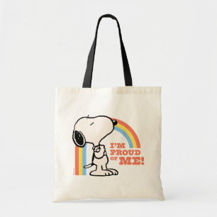 Tote Bag cacahuètes   Snoopy Je suis fier de moi
