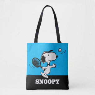 Tote Bag cacahuètes   Snoopy Joue Au Tennis
