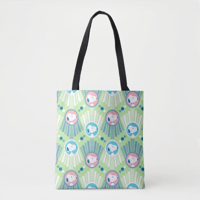 Tote Bag cacahuètes | Snoopy Mint Green Deco Dreams Motif (Devant)