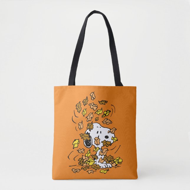 Tote Bag cacahuètes | Snoopy Pile de Feuilles (Devant)
