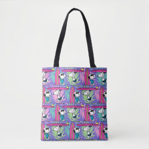 Tote Bag cacahuètes   Snoopy Purple Surf Motif
