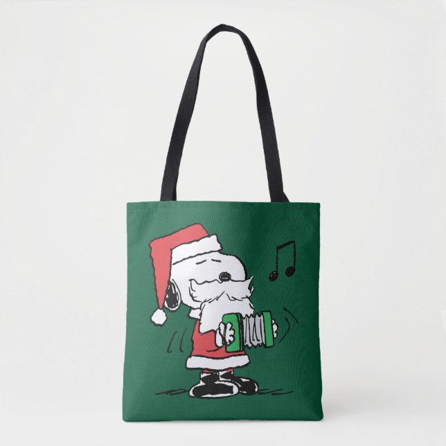 Tote Bag cacahuètes | Snoopy Santa Claus Accordian (Devant)