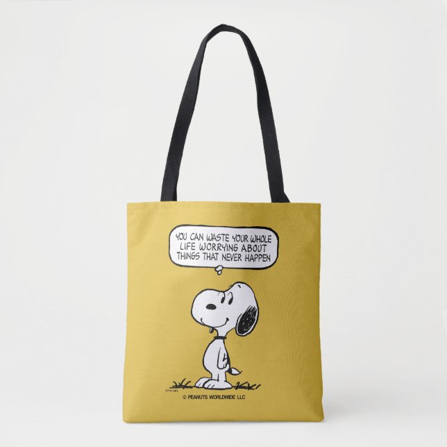 Tote Bag cacahuètes | Snoopy Vous ne pouvez pas regarder to (Devant)