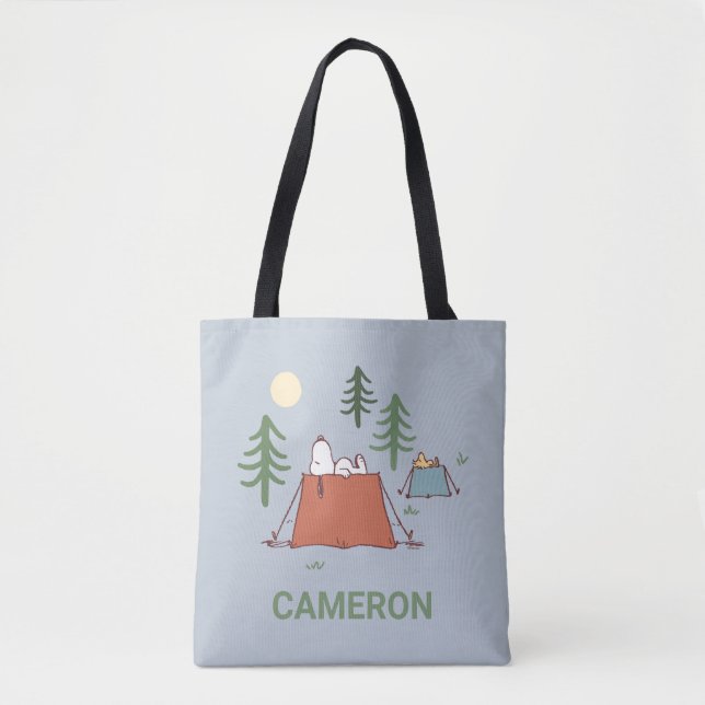 Tote Bag cacahuètes | Snoopy & Woodstock | Ajouter Votre No (Devant)