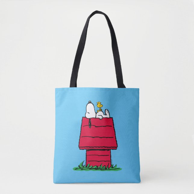 Tote Bag cacahuètes | Snoopy & Woodstock Doghouse (Devant)