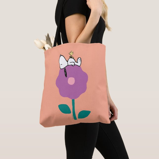 Tote Bag cacahuètes | Snoopy & Woodstock Flower Whististle (De près)