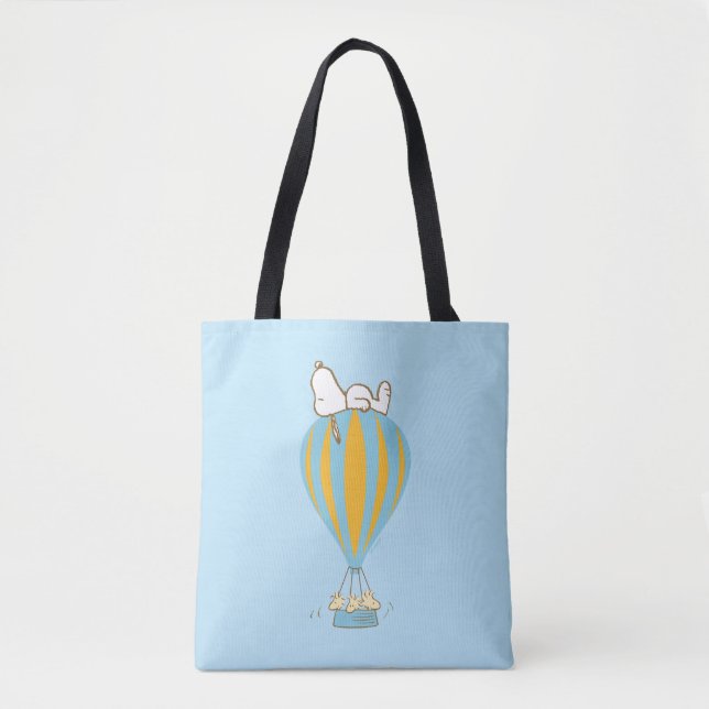 Tote Bag cacahuètes | Snoopy & Woodstock Hot Air Balloon (Devant)