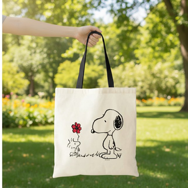 Tote Bag cacahuètes | Snoopy & Woodstock Rouge & Noir (Créateur téléchargé)