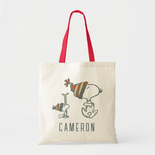 Tote Bag cacahuètes | Snoopy & Woodstock Ski Trip (Devant)