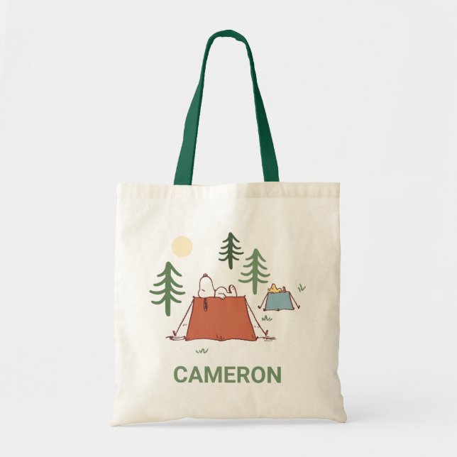 Tote Bag cacahuètes | Snoopy & Woodstock Tentes de pose (Devant)