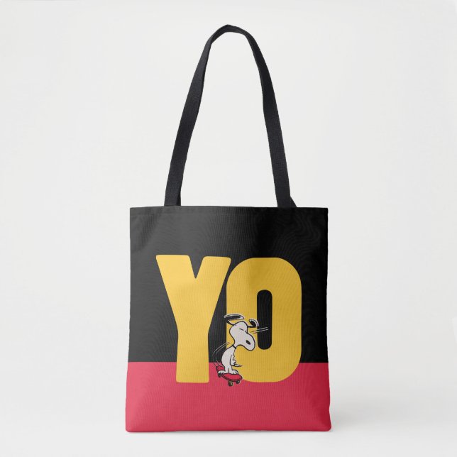 Tote Bag cacahuètes | Snoopy YO Skateboard (Devant)