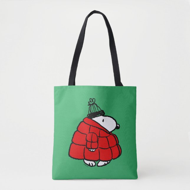 Tote Bag cacahuètes | Veste Snoopy Red Puffer (Devant)