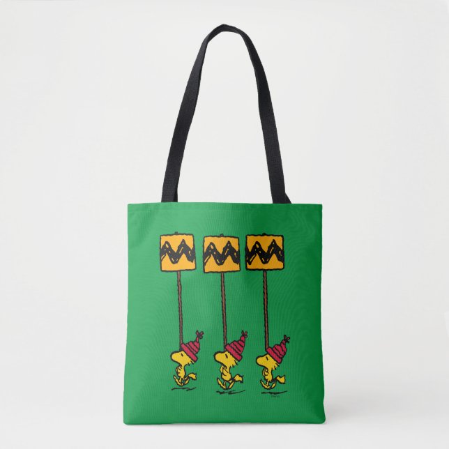 Tote Bag cacahuètes | Woodstock & Friends Sign March (Devant)