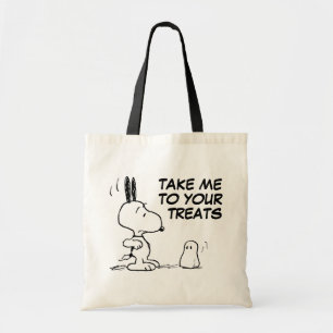 Tote Bag cacahuètes Woodstock Scares Snoopy