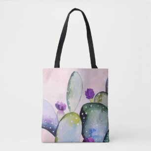 Tote Bag Cactus à fleurs pourpres (Nopal)