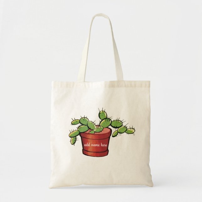 Tote Bag Cactus dans un pot (Devant)