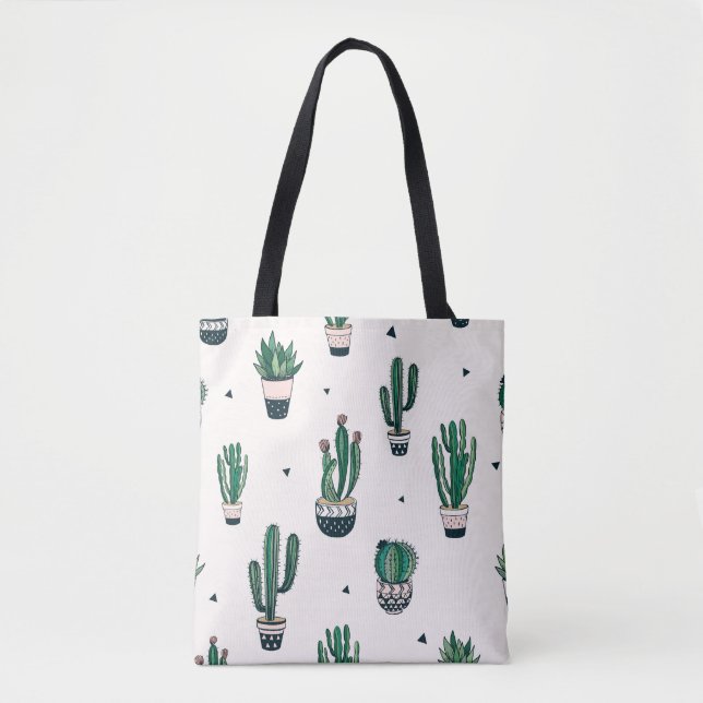 Tote Bag Cactus décoratifs Succulents Motif sans couture (Devant)