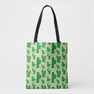 Tote Bag Cactus dessinés à la main : motif sans soudure.