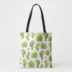 Tote Bag Cactus du désert vert : Aquarelle transparente