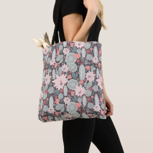 Tote Bag Cactus Et Plantes Succulents En Motif De Monnaie R