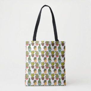 Tote Bag Cactus et Succulents d'intérieur dans le motif de